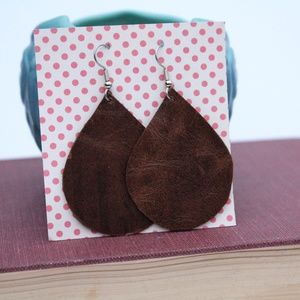 Brown Leather Earrings